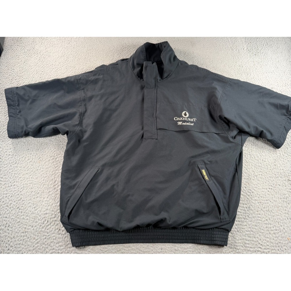 VTG Zero Restriction Gore Tex 1/4 Snap Pullover Jacket Mens XL Black Golf